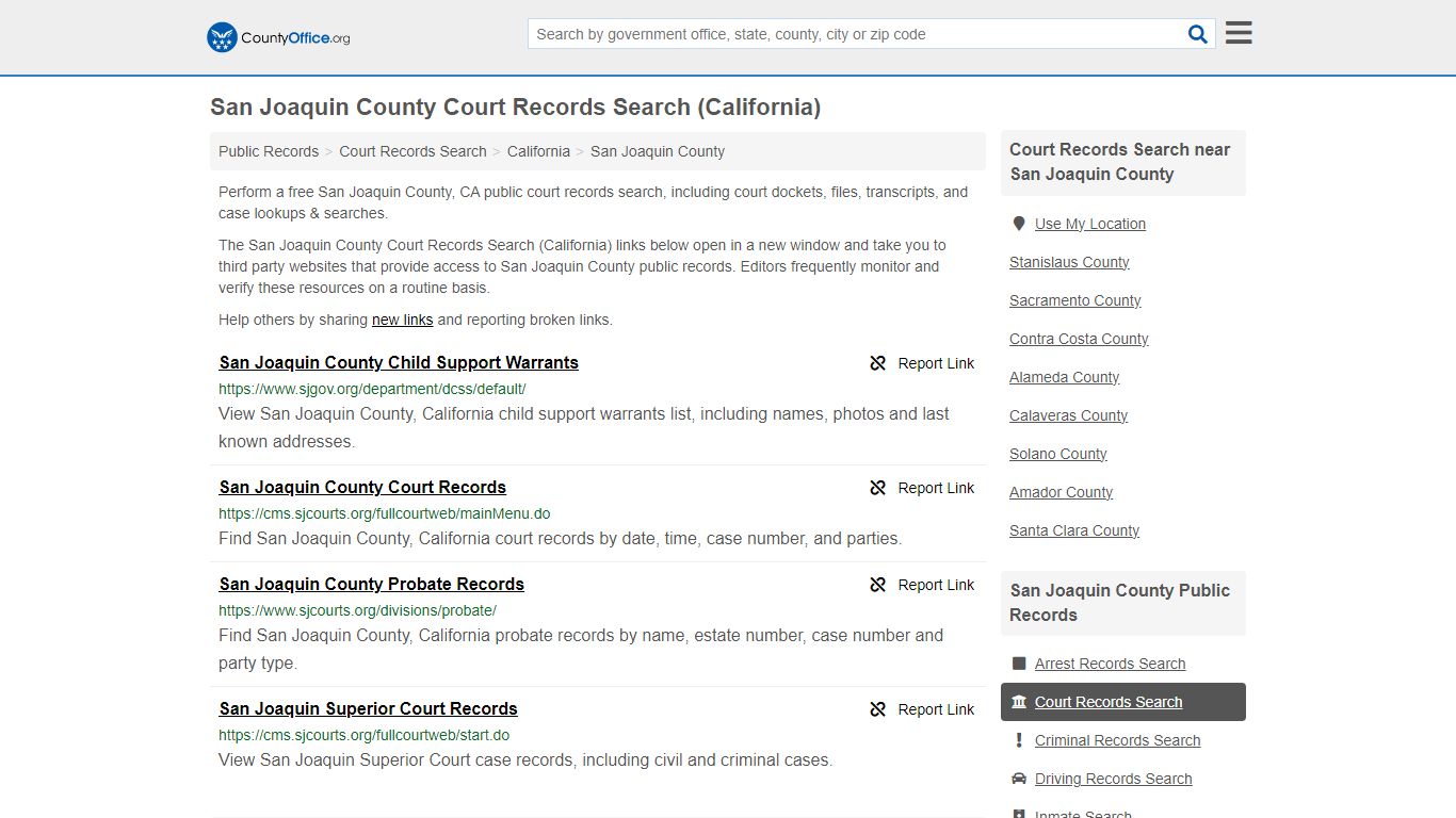 San Joaquin County Court Records Search (California)