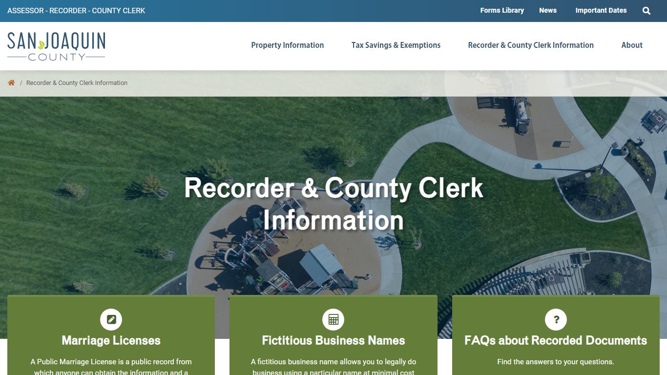 Recorder & County Clerk Information - San Joaquin County, California